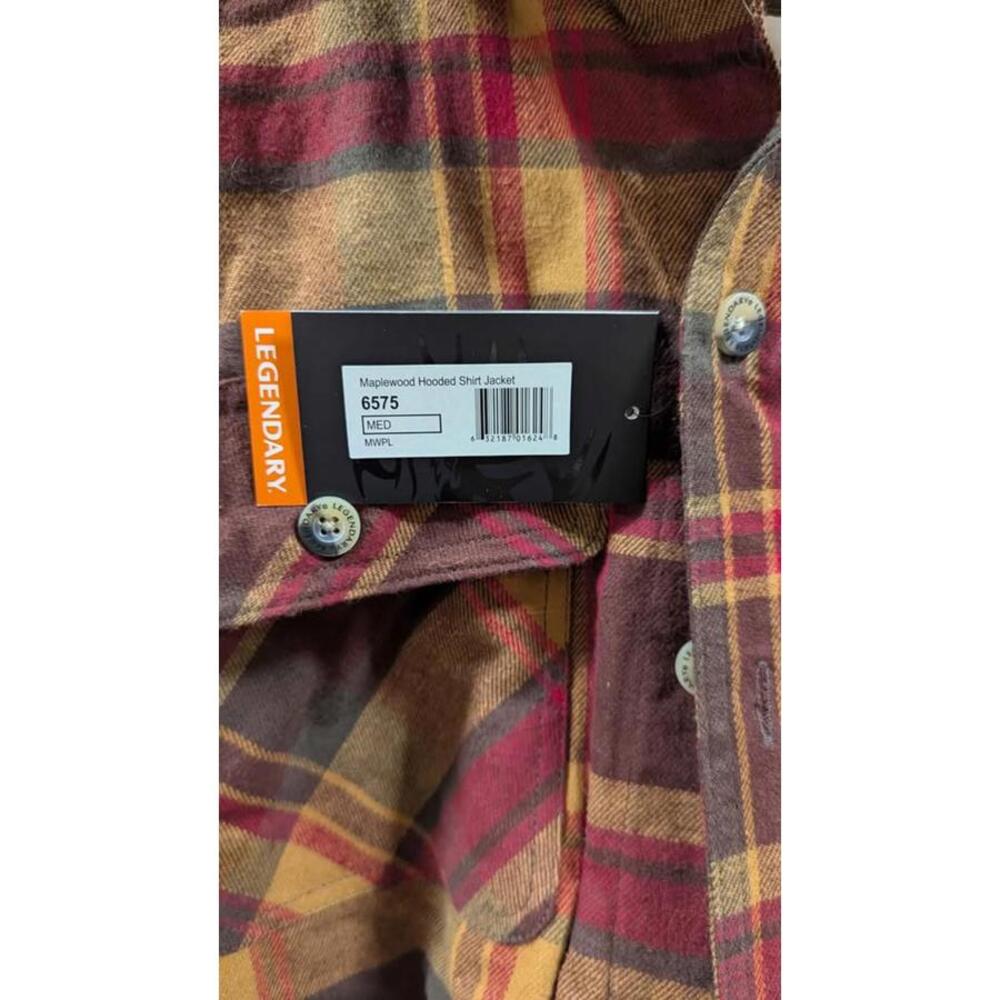 Legendary Whitetails Hooded Flannel Jacket - Men's Medium - Maple Plaid Pattern - Picture 7 of 9
